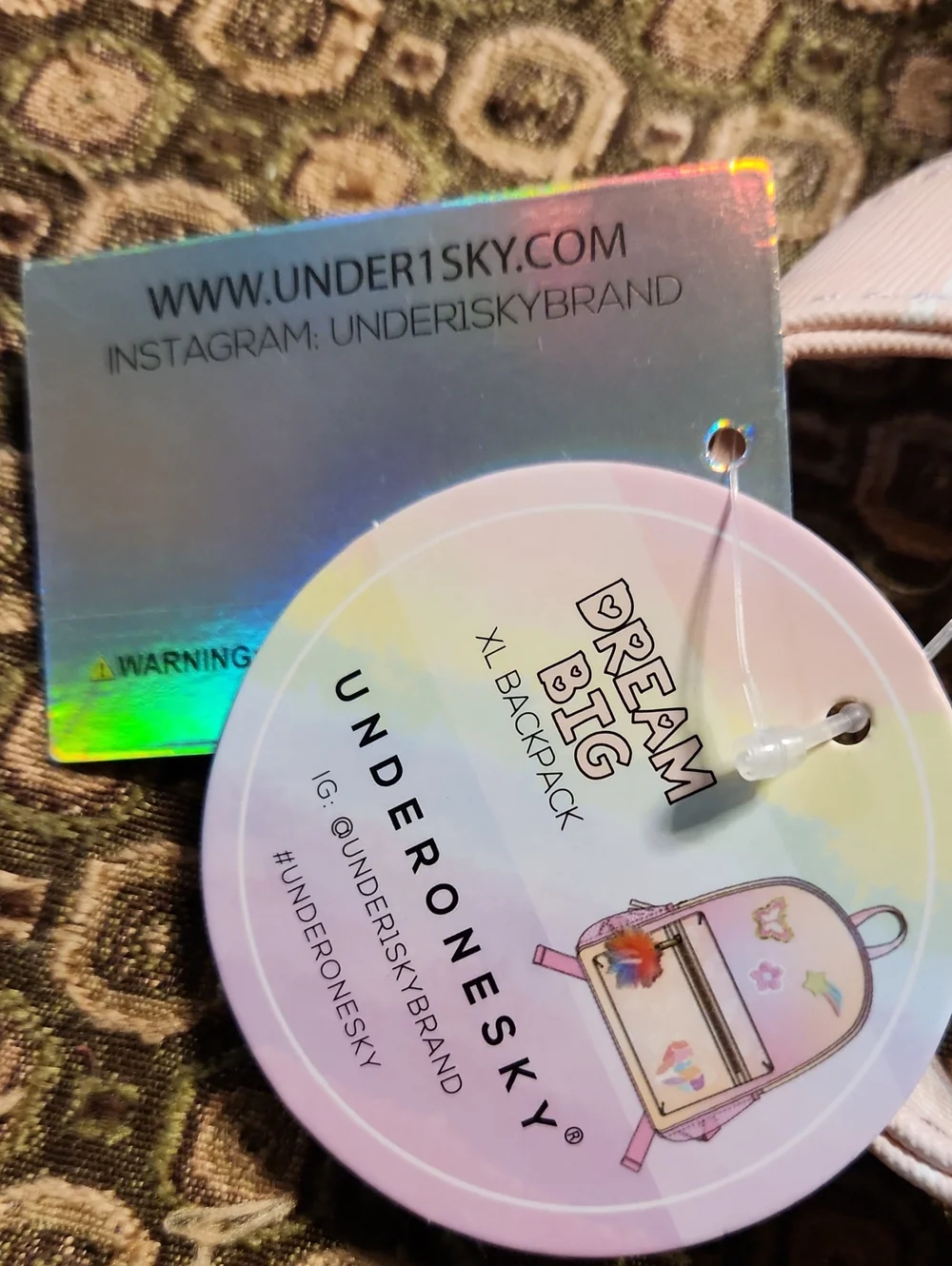 Under One Sky Pastel Dream Big Rainbow Kids Backpack with Pom Pom
